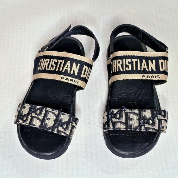 Dior Kids Sandals Size 30 Oblique Monogram Toddler Girls Luxury Shoes - Picture 4 of 14